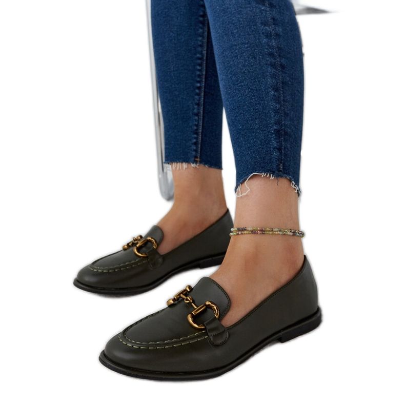 Tamnozelene mokasine s Lemlem kopčom zelena