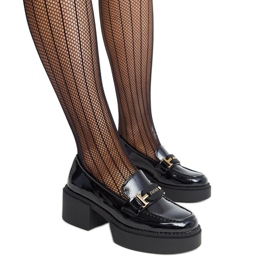 Vinceza crne lakirane cipele na visoku petu crno