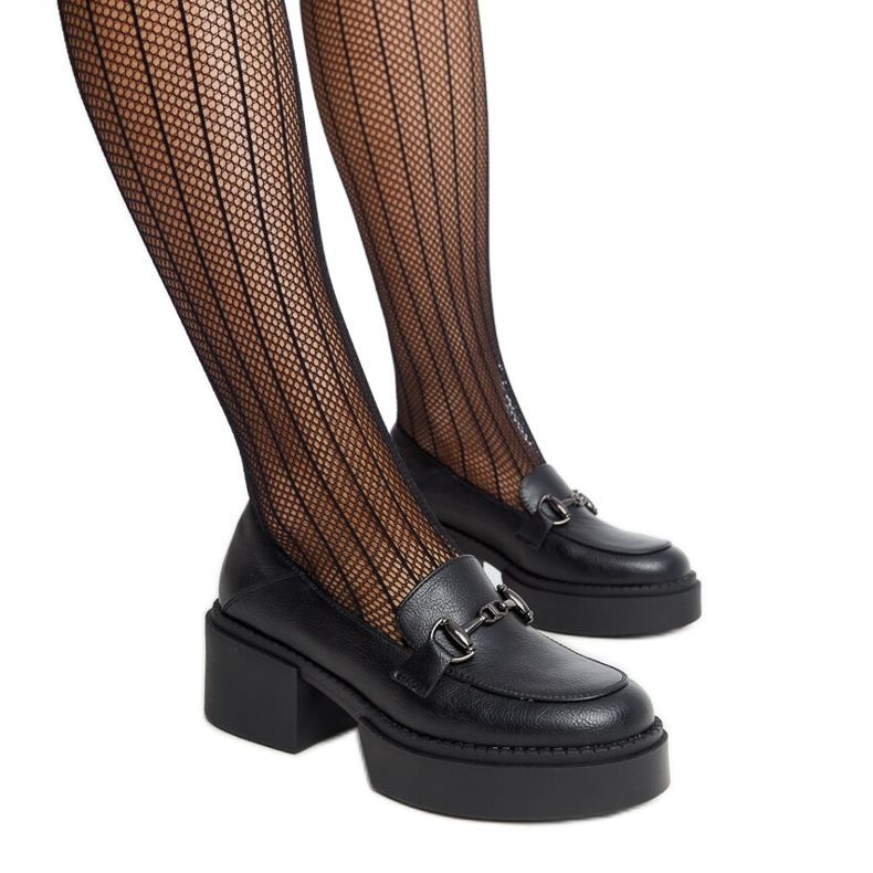 Vinceza Crne Vincezine cipele na petu od eko kože crno