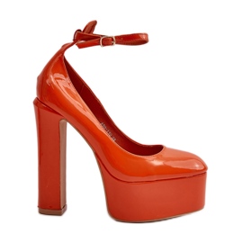 Lakirane cipele na masivnoj platformi i peti, narančaste Niname narančasta