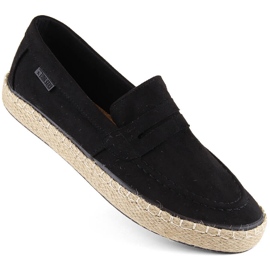Muške cipele, mokasine slip-on espadrile, crne Big Star NN174046 crna