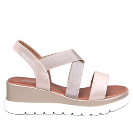 Caden zlatne sandale na klin zlatni