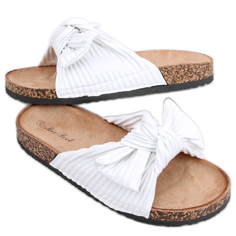 Moss White papuče od pluta bijela