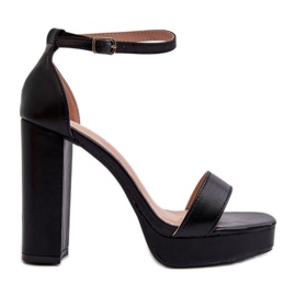 Crne Trewenna sandale na visoku petu crna