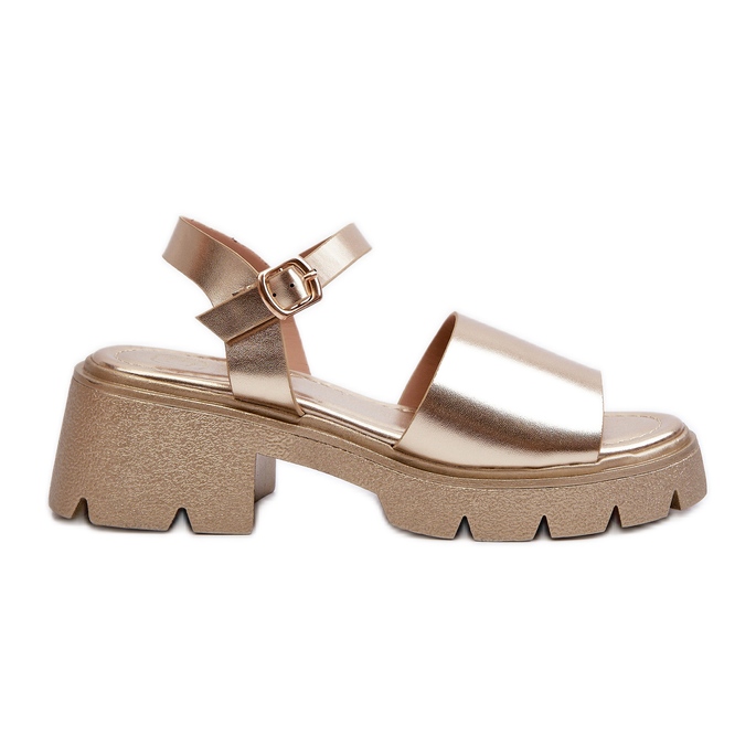 Ženske sandale s velikom petom, zlatne boje Dottiassa zlatna