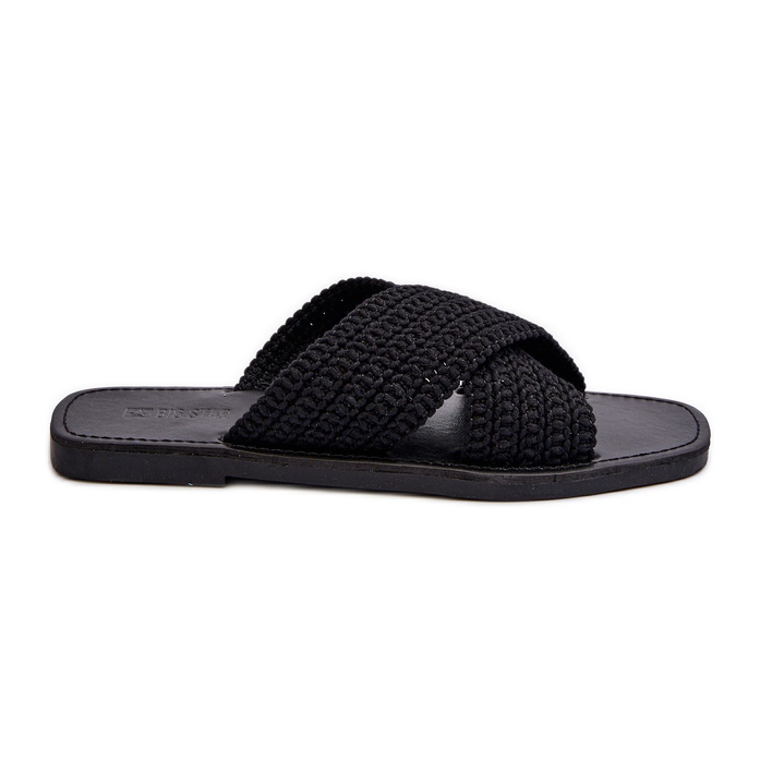 Ženske ravne papuče Big Star NN274077 crne crno