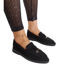 Crne mokasine s metalnim privjeskom iz Fiorana crno