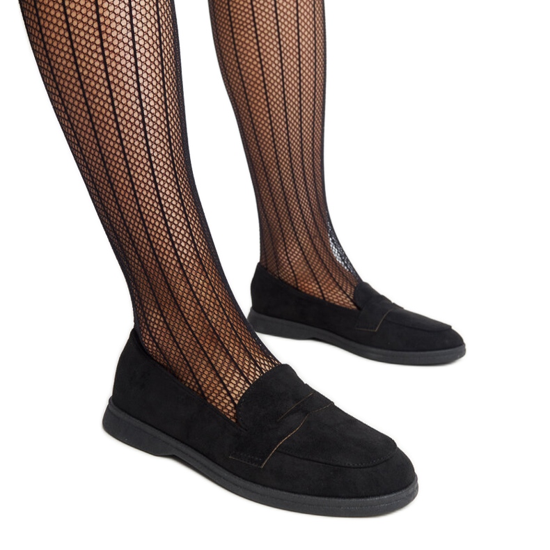 Crne Nibras mokasine od brušene kože crno