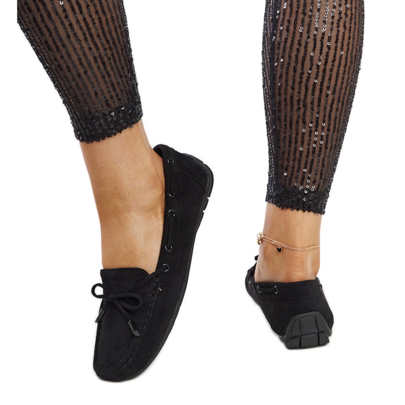 Hayam crne mokasine s mašnom crno