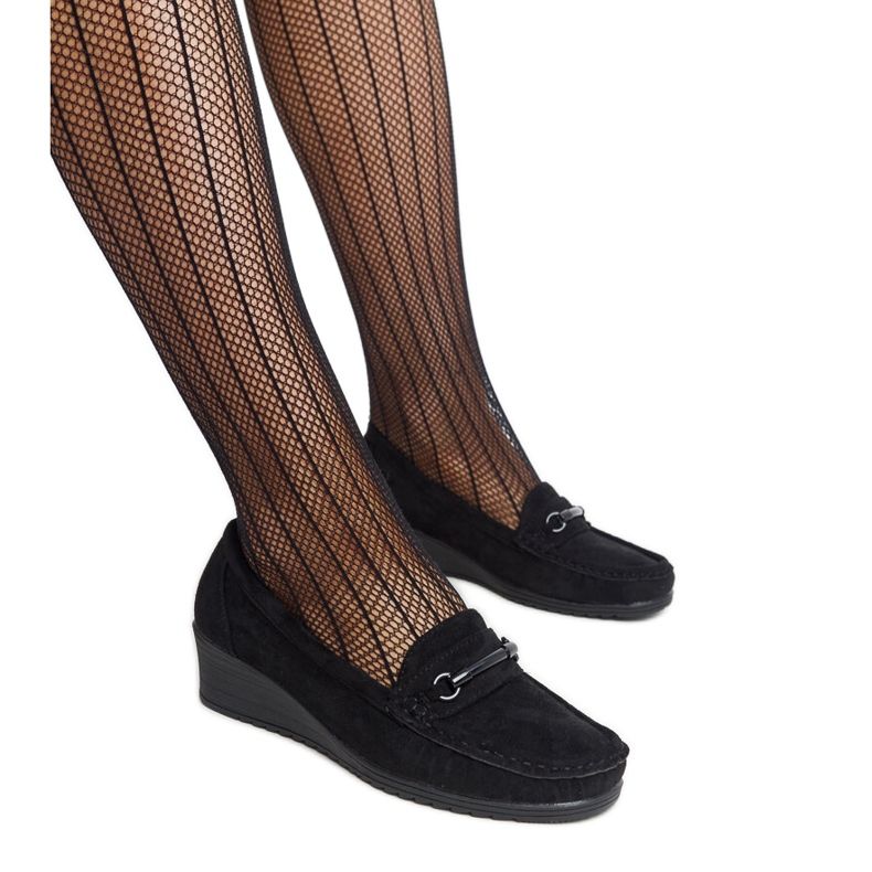 Ameline crne mokasine na wedge crno