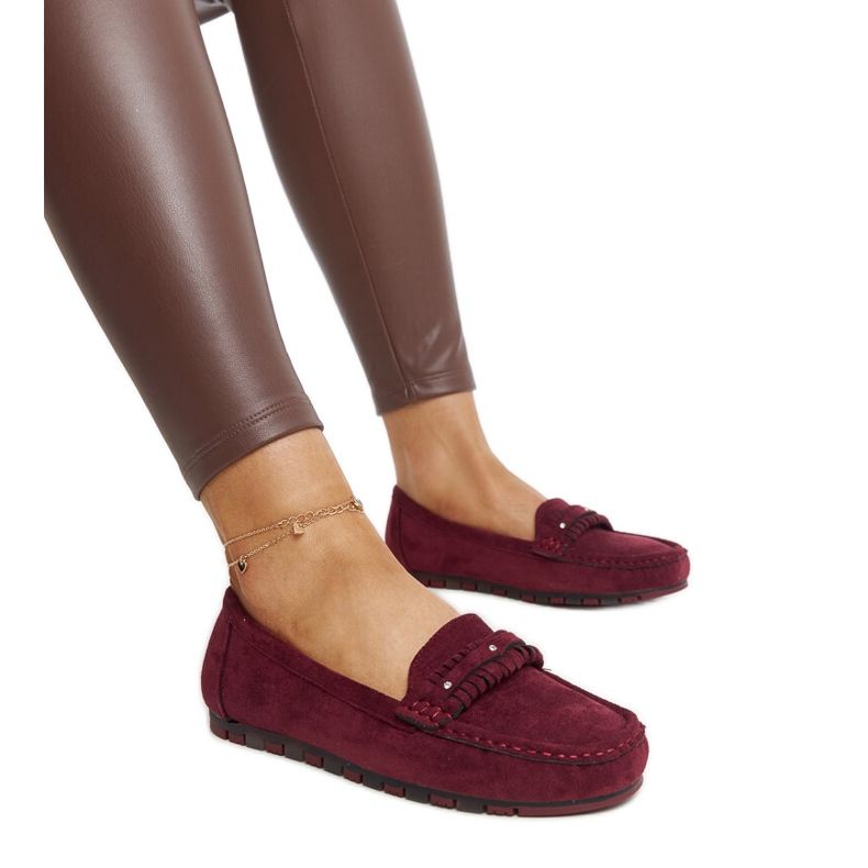 Bordo mokasine s ukrasnim remenom iz Widaada crvena