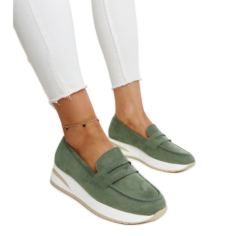 Venla sportske cipele od zelene antilop kože zelena