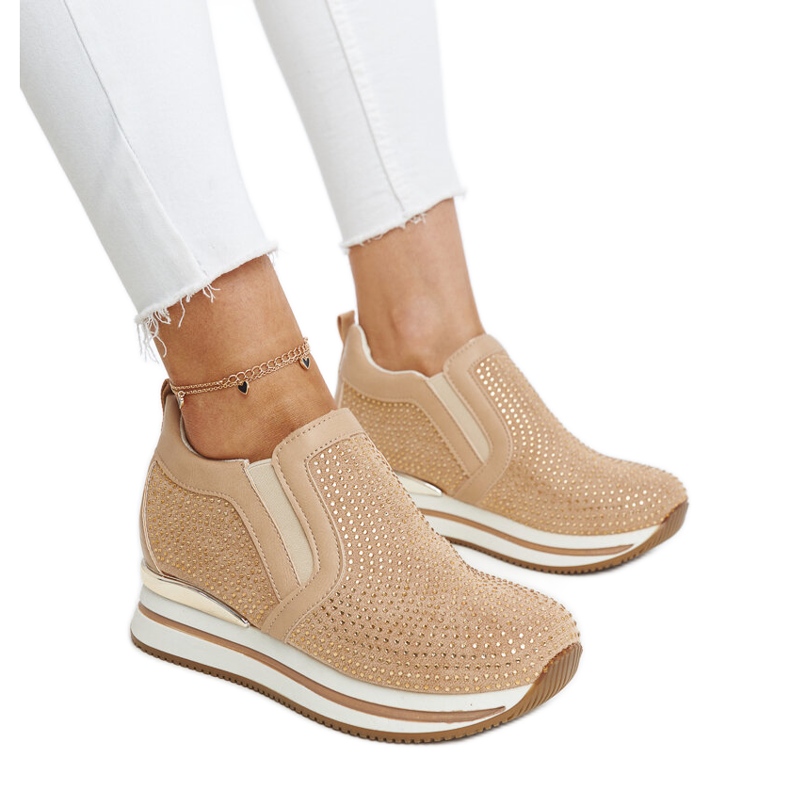 Smeđe Cadelaria tenisice na wedge smeđa