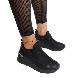 Ashleey crne wedge tenisice sa kamenčićima crna