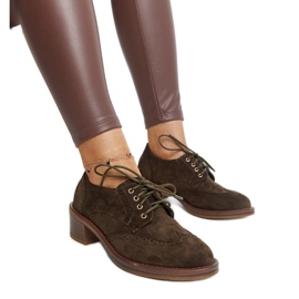 Zelene cipele s visokom petom od brušene kože iz Tigarda zelena