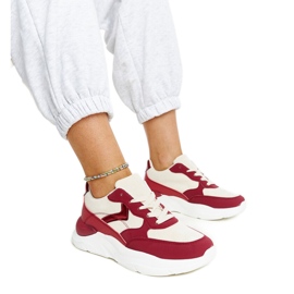 Bež i crvene tenisice na platformi Nereida crvena