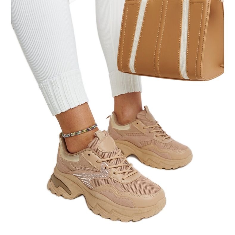 Smeđe platform tenisice ukrašene Maras cirkonima smeđa