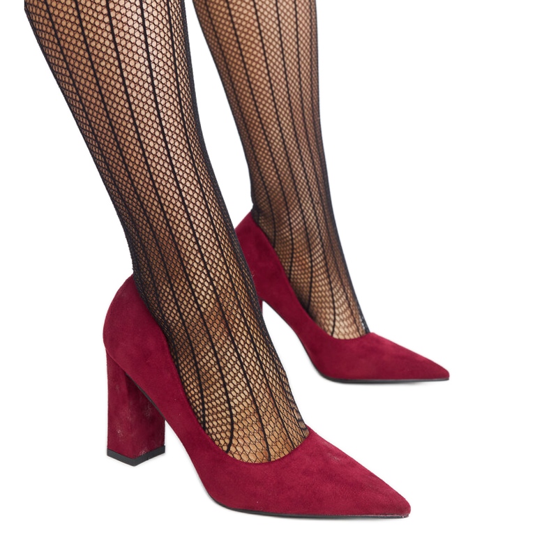 Bordo salonke s visokom petom iz Leee crvena