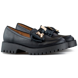 Crne mokasine s mašnom, mokasine s medvjedićem crna