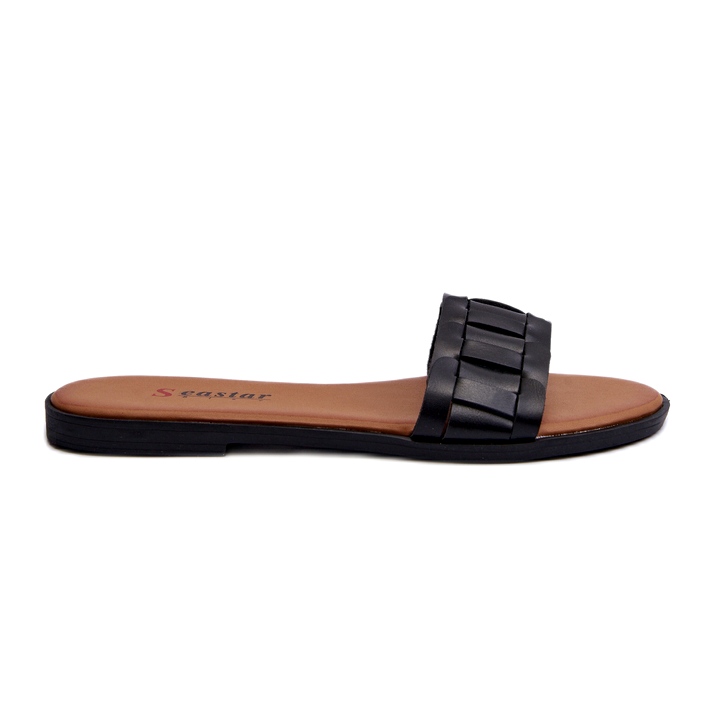 Seastar Ženski ravni -visoke papuče crno