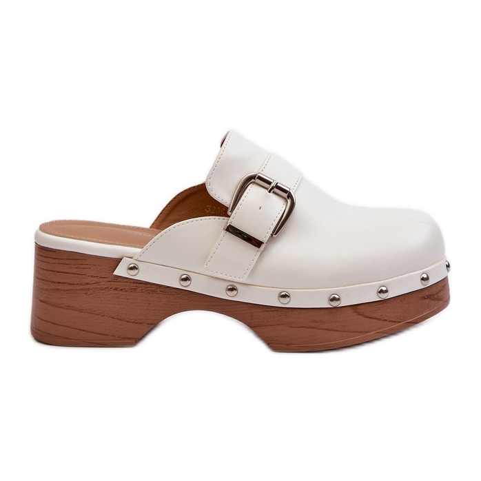 Ženske klompe s kopčom, Bijela Seprilla