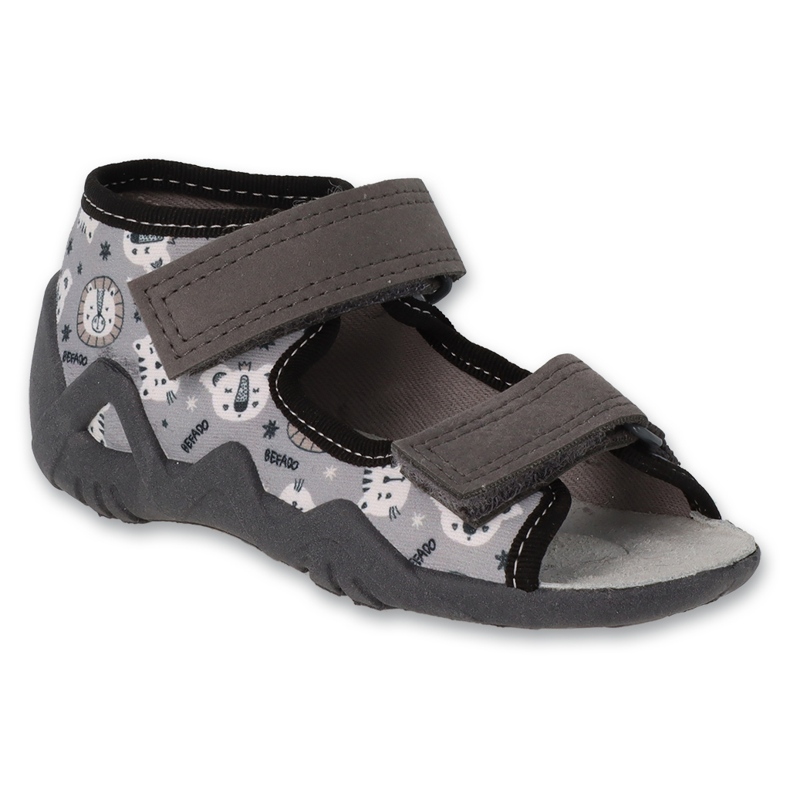 Befado dječje papuče s kožnim umetkom 350P047 sive siva