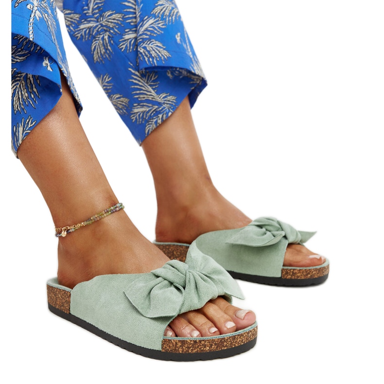 Svijetlo zelene tobogane Aamu s potplatom od pluta zelena