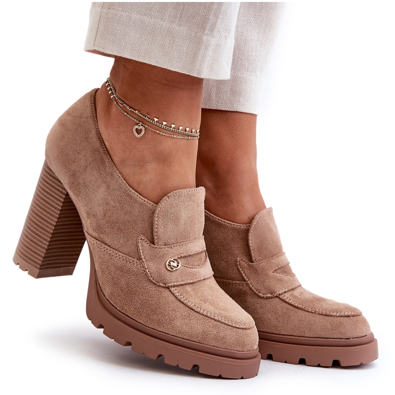 Evento Ženske eko antilop cipele na visoku petu bež boje Larmaves