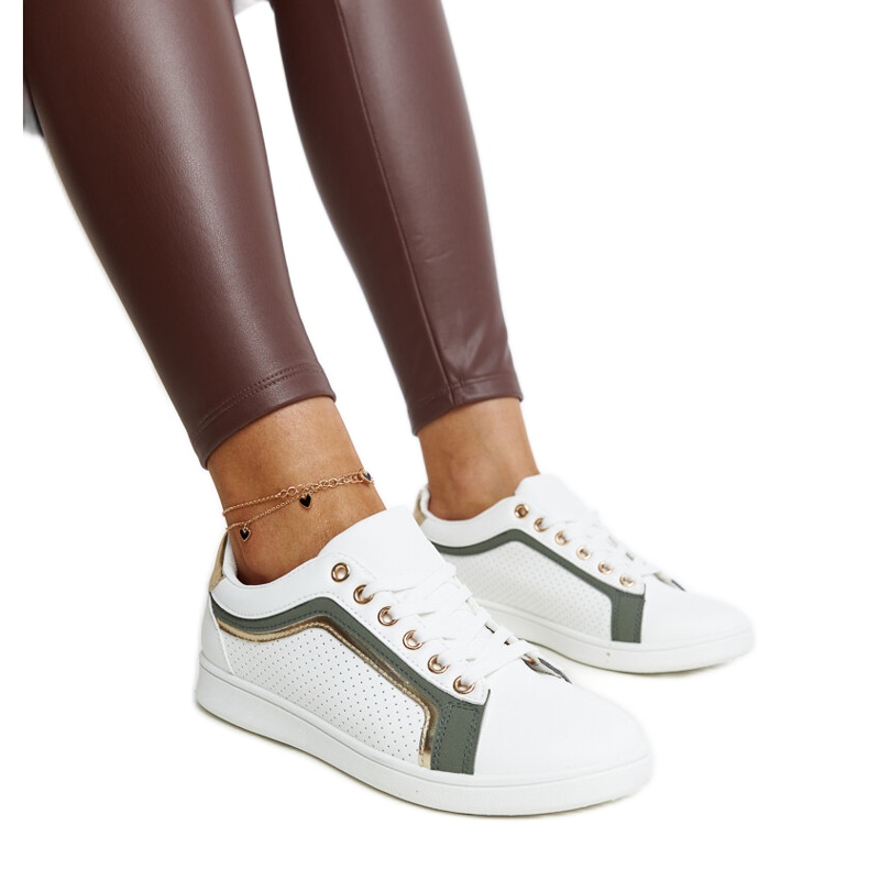 Bijelo-zelene tenisice na Amala platformi bijela