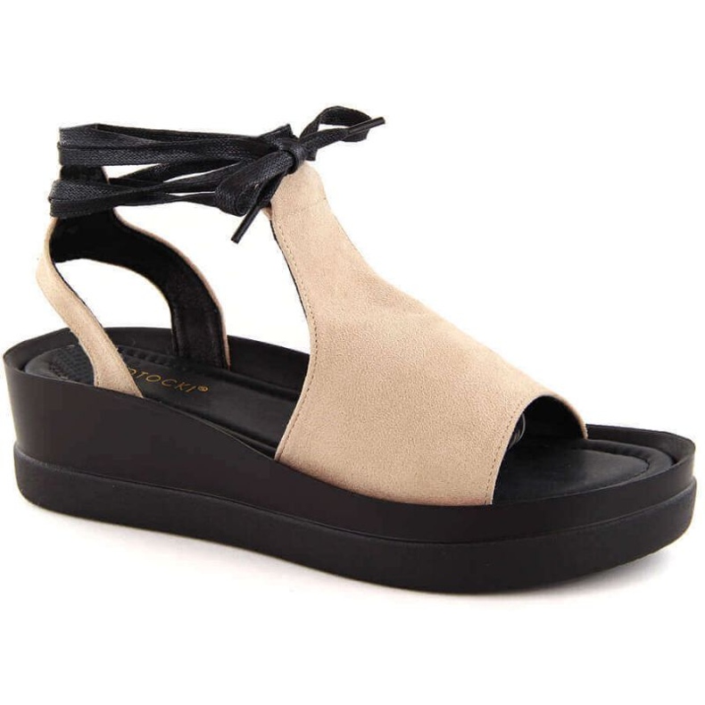 Potocki W WOL237B sandale na vezanje, bež