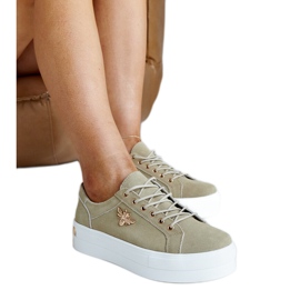 Zelene kožne sportske cipele s ukrasom zelena