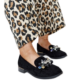 Crne mokasine s Dahera ukrasima crna