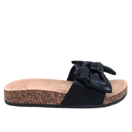 Bussi Papuče od crnog pluta s mašnom crna