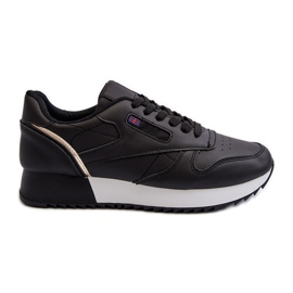 Merida crne kožne sportske cipele s platformom na vezanje crna