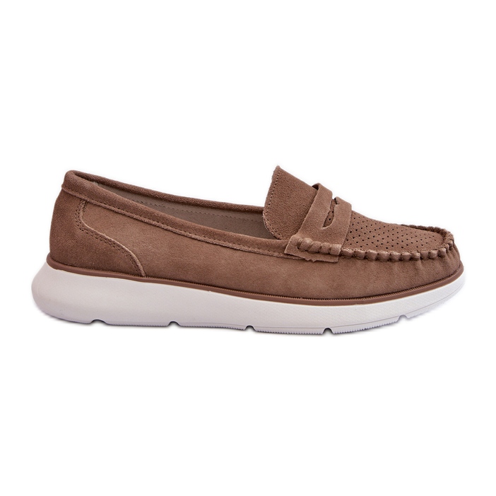 Sergio Leone SP012 Smeđe natikače od brušene kože na platformu smeđa