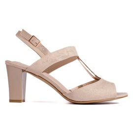 Goodin Ženske zlatne sandale na visoku petu zlatni