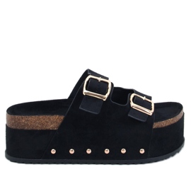 Galzai crne plutene japanke s platformom crna