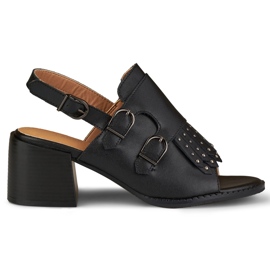 La.Fi Crne sandale s kopčama crna