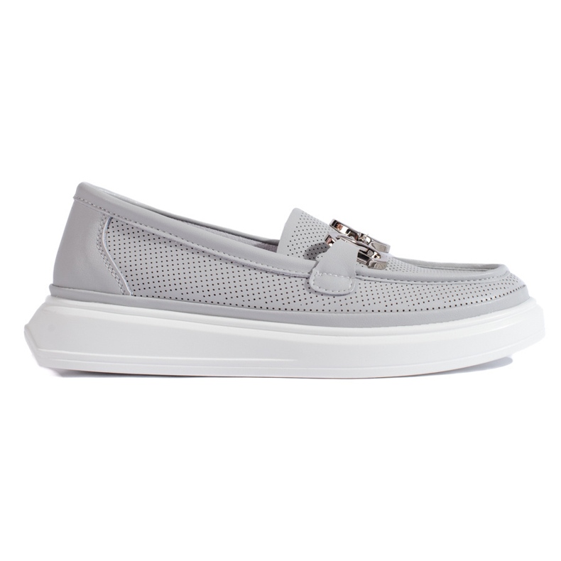 Goodin Sive ažur ženske mokasine siva