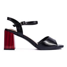 Goodin Elegantne crne ženske sandale na visoku petu crno