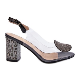 S.Barski Prozirne sandale na visoku petu crne D&amp;A MR38-812 crno