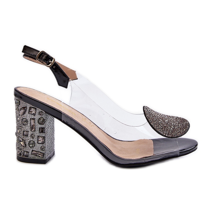 S.Barski Prozirne sandale na visoku petu crne D&amp;A MR38-812 crno