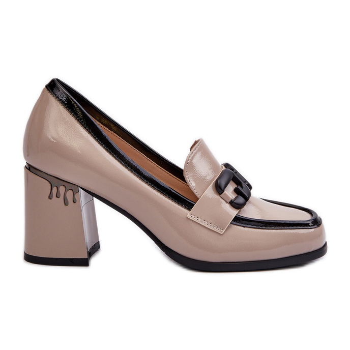 S.Barski Ženske salonke na visoku petu lakirane bež boje D&amp;A MR38-973