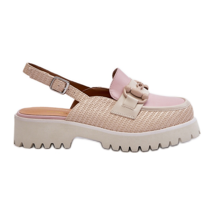 S.Barski Ženske sandale na ravnu petu s ukrasom Bež D&amp;A MR38-656