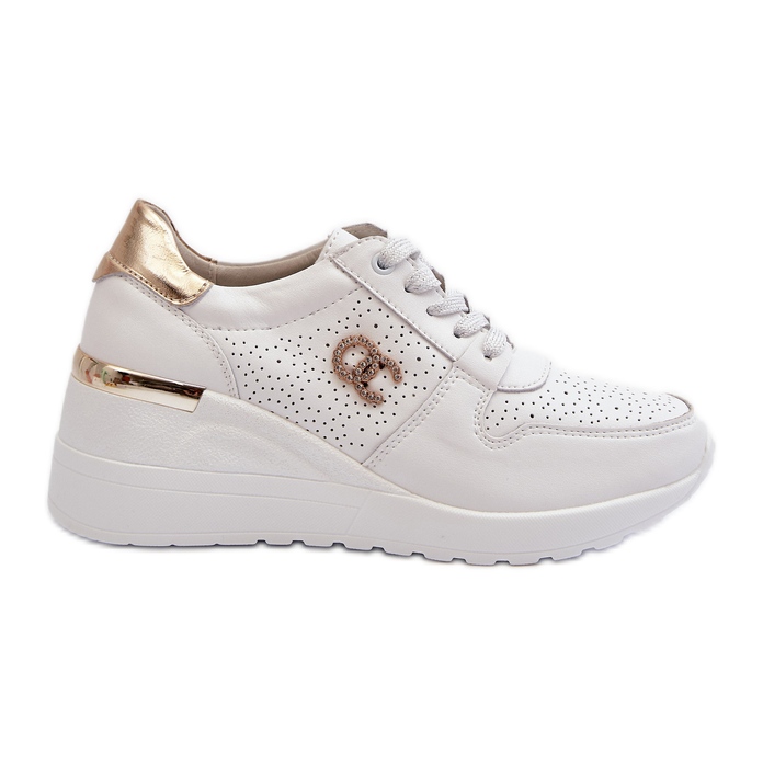 S.Barski Ženske kožne tenisice na tanke bijele boje D&amp;A LR810 bijela