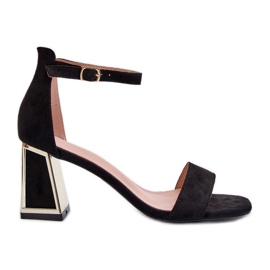 Black Pholia antilop sandale na visoku petu crna