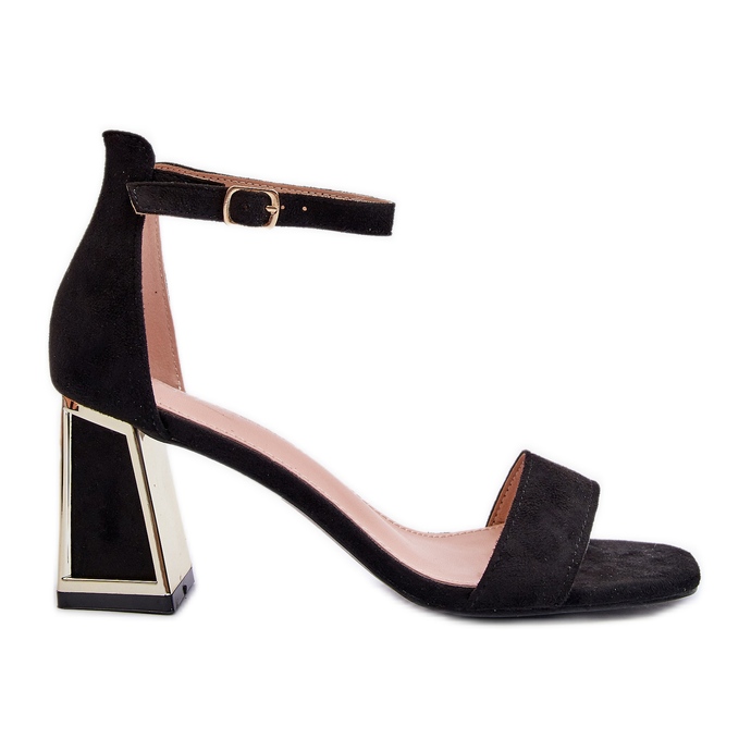 Black Pholia antilop sandale na visoku petu crno