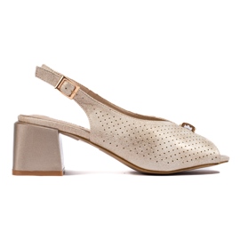 Goodin Elegantne zlatne sandale na visoku petu zlatna