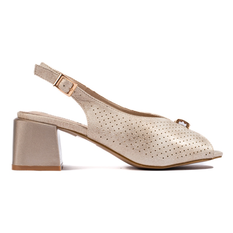 Goodin Elegantne zlatne sandale na visoku petu zlatna