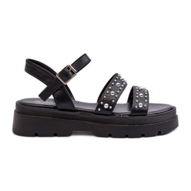 Ženske ukrašene sandale od eko kože crne Arcide crna